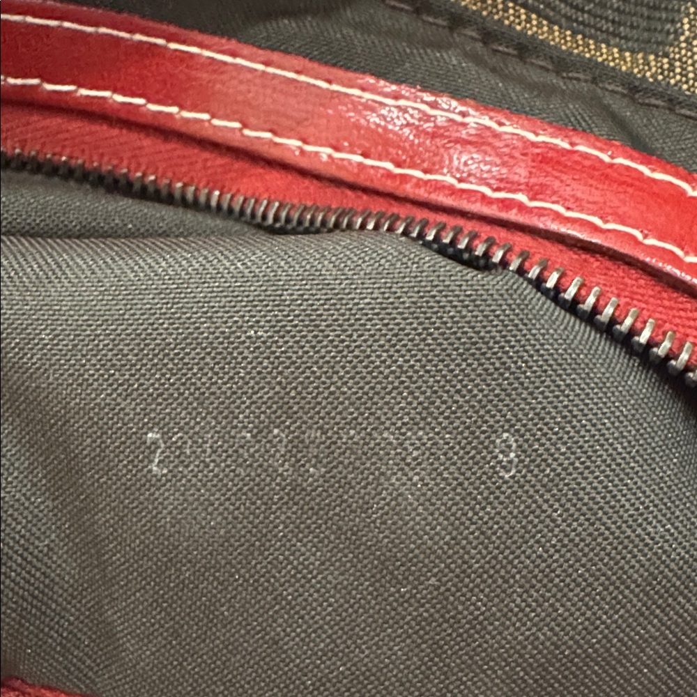 Authentic Fendi FF Monogram Canvas Shoulder Bag – Brown & Red Leather - Picture 11 of 11